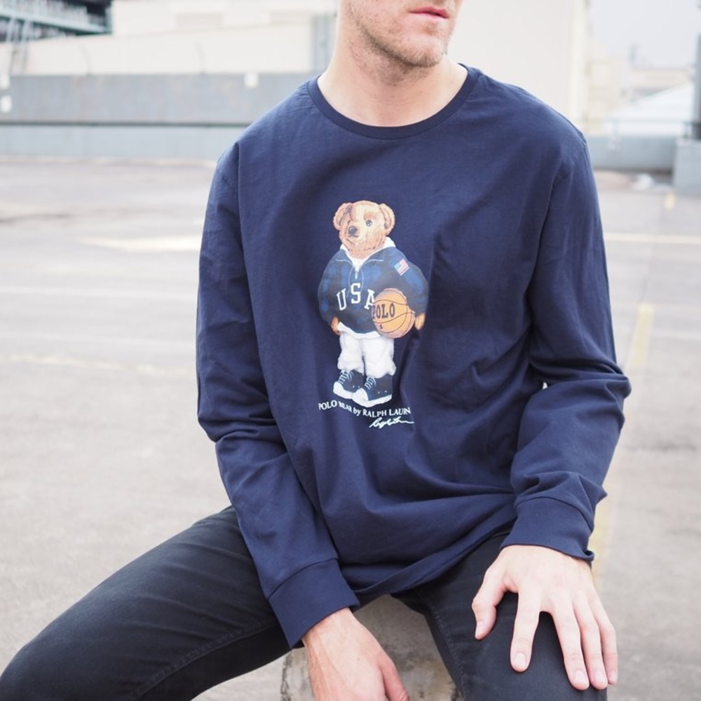 NWT Polo Ralph Lauren Bear Basketball Longsleeve